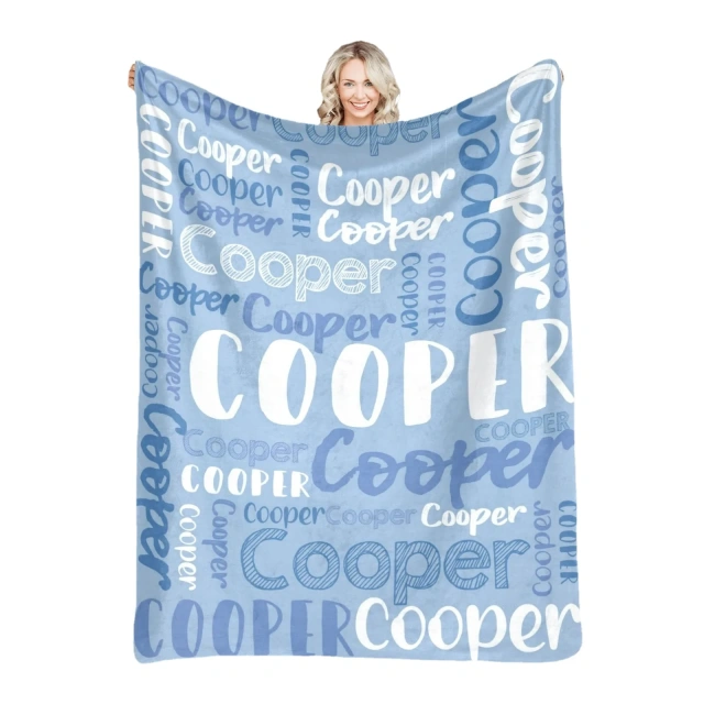 Customized 3D Photo Digital Printing flannel Blanket Personalized with Name and Logo for Baby's Room