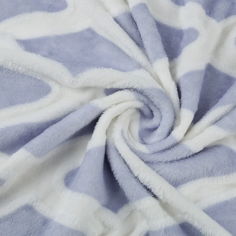 customized 3D embossed printed flannel blanket soft warm high-quality office nap blanket