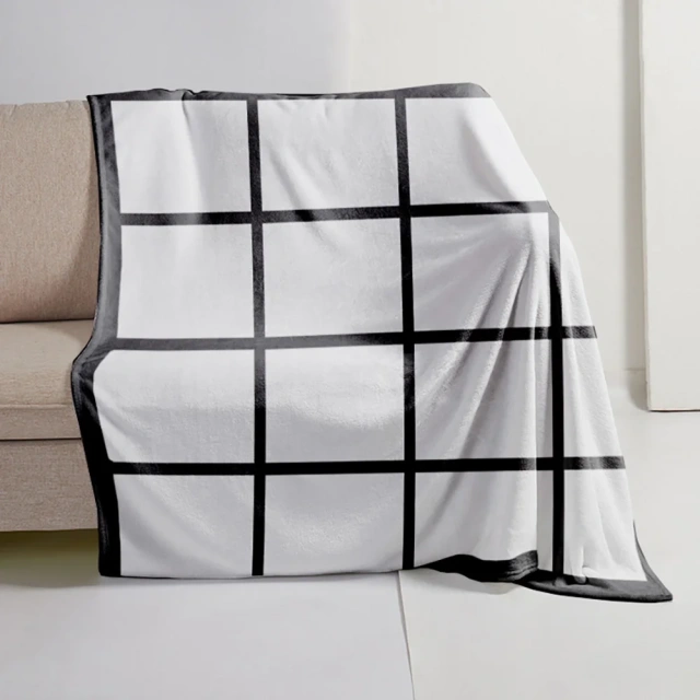Subbank Personalized Custom Printed 9/20 panel Sublimation Flannel Blanket Wholesale Sublimation Blank Blanket