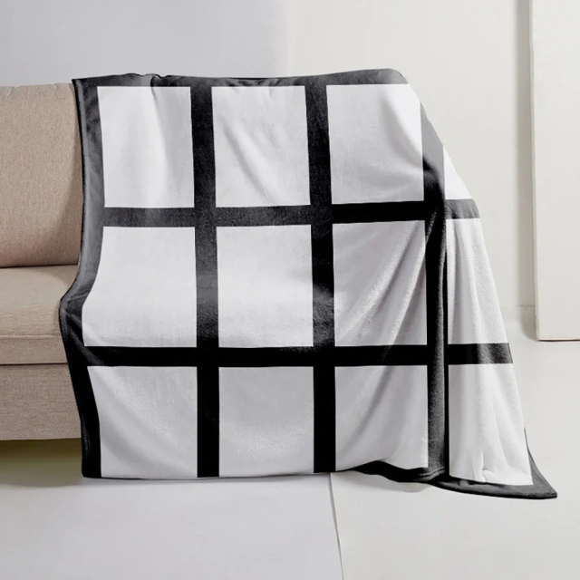 Subbank Personalized Custom Printed 9/20 panel Sublimation Flannel Blanket Wholesale Sublimation Blank Blanket