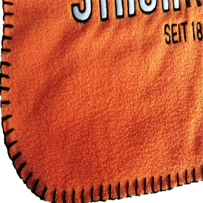 100% polyester disposable embroidered logo promotional airplane polar fleece blanket