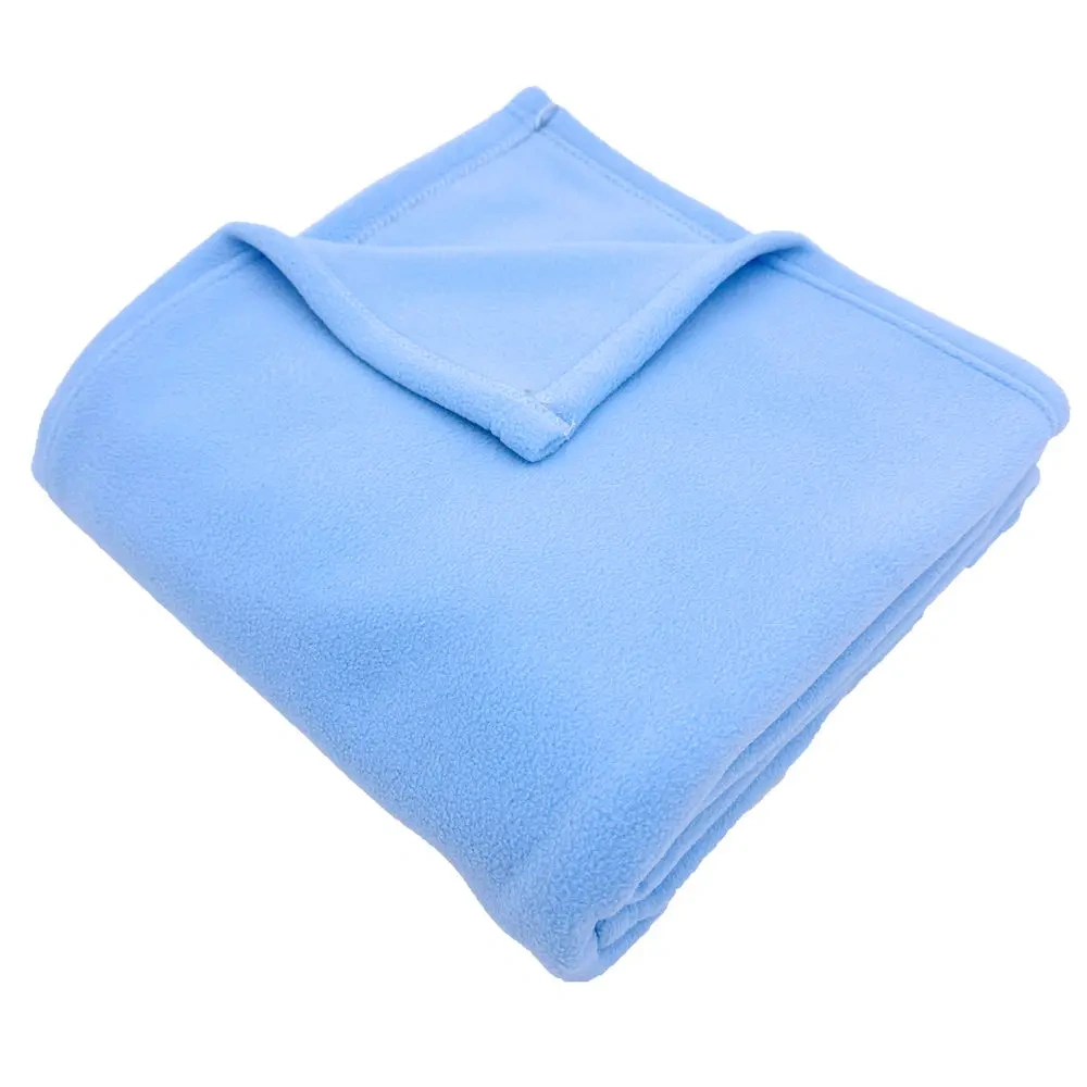Wholesale Polar Fleece Customized Travel Throws Blanket  mink LOGO Two Side Brush Solid Color Printed Promotion Gift Blanket