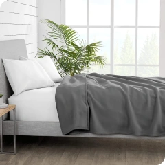 Polar Fleece Blanket Twin/Twin XL Blanket Grey Warm Cozy Premium  for Bed Sofa Camping Travel