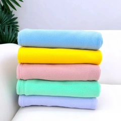 Wholesale Polar Fleece Customized Travel Throws Blanket  mink LOGO Two Side Brush Solid Color Printed Promotion Gift Blanket