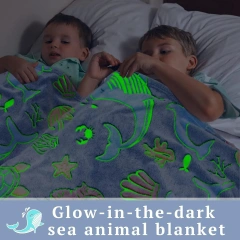 Premium Super Soft Warm Cozy Blanket Glow in The Dark Unique Birthday Gift For Kids Girls Boys Teens Throw Blanket