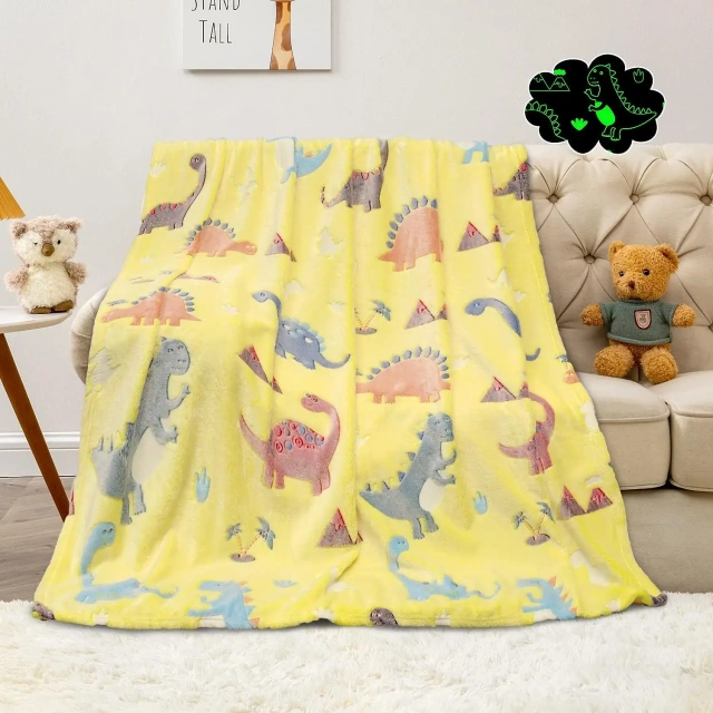Glow in The Dark Baby Blanket Kids Blanket Custom Luminous Throw Blanket With Unicorn Pattern