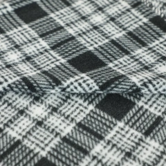 Heavy Plaid Single Brushed Micro Cationic Polar Flannel Fleece Fabric