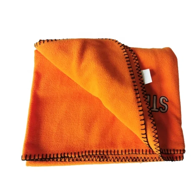 100% polyester disposable embroidered logo promotional airplane polar fleece blanket