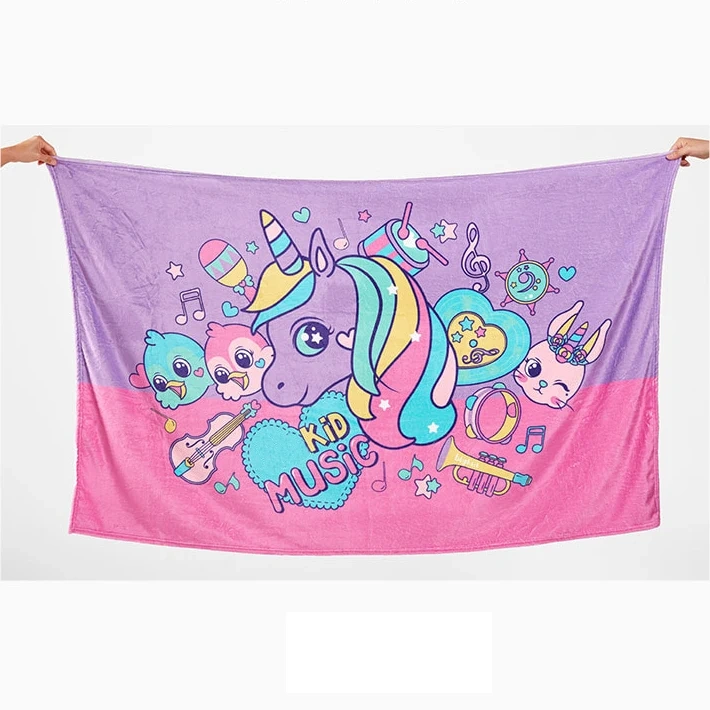OEM custom printing flannel fleece kids cozy tv blankets