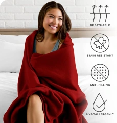 Cheap Price Custom Polar Fleece Blanket Travel Blanket Brush Handle Throws Wholesale Solid Color Polar Fleece Roll Blanket
