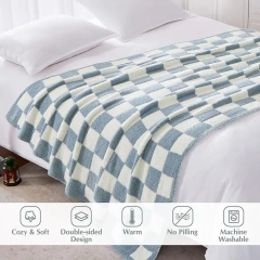 Cheap price 100% polyester polar fleece knitted blankets custom throw blanket