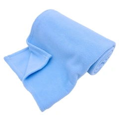 Wholesale Polar Fleece Customized Travel Throws Blanket  mink LOGO Two Side Brush Solid Color Printed Promotion Gift Blanket