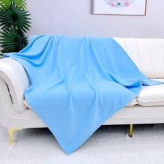 Wholesale Polar Fleece Customized Travel Throws Blanket  mink LOGO Two Side Brush Solid Color Printed Promotion Gift Blanket