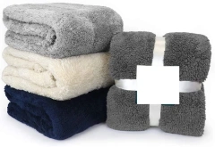 100% Polyester  Soft Warm Sherpa Throw Flannel Fleece Blanket
