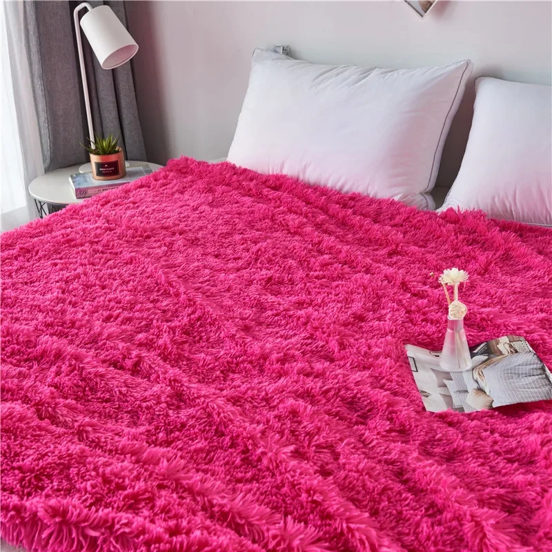 Wholesale Soft Cozy Long Plush Blanket Bed Couch Home Office Travel Multipurpose Blanket
