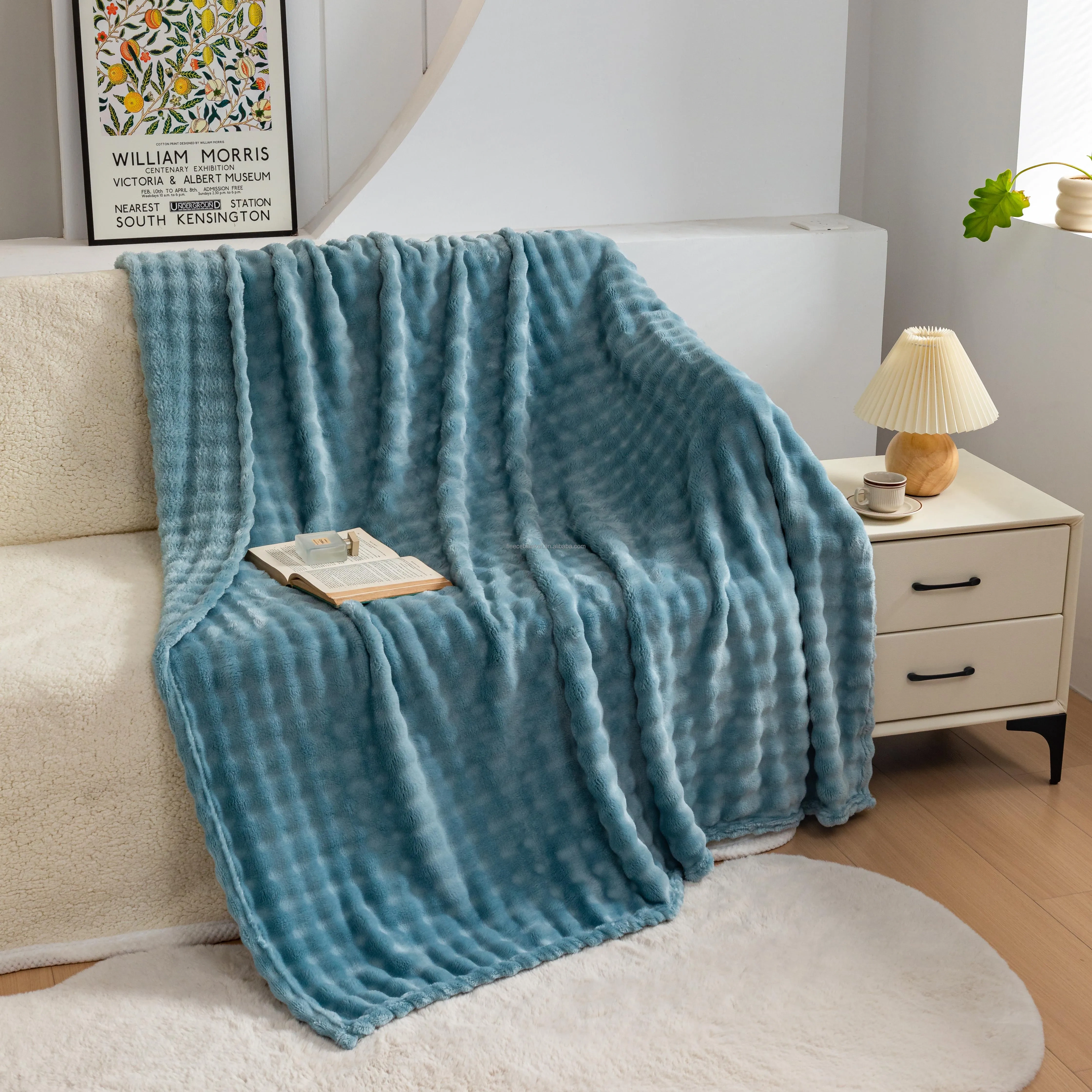 New design 3D Bubble Decorative Plush plush Flannel fleece Blanket Lightweight jacquard Warm Blanket Bed Office throw Blanket