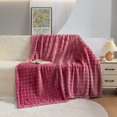 New design 3D Bubble Decorative Plush plush Flannel fleece Blanket Lightweight jacquard Warm Blanket Bed Office throw Blanket