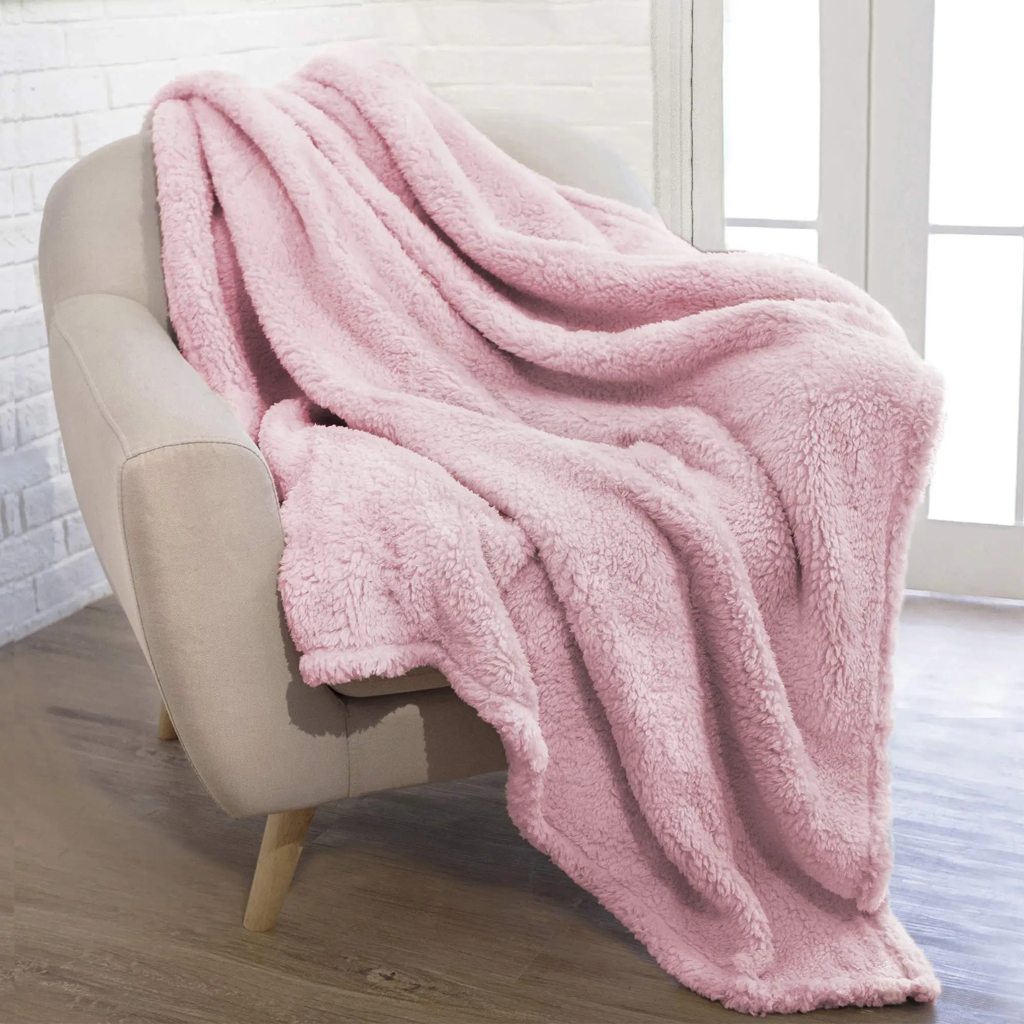 Sherpa Throw Blanket, Plush Cozy Warm Blanket for Couch Bed Sofa
