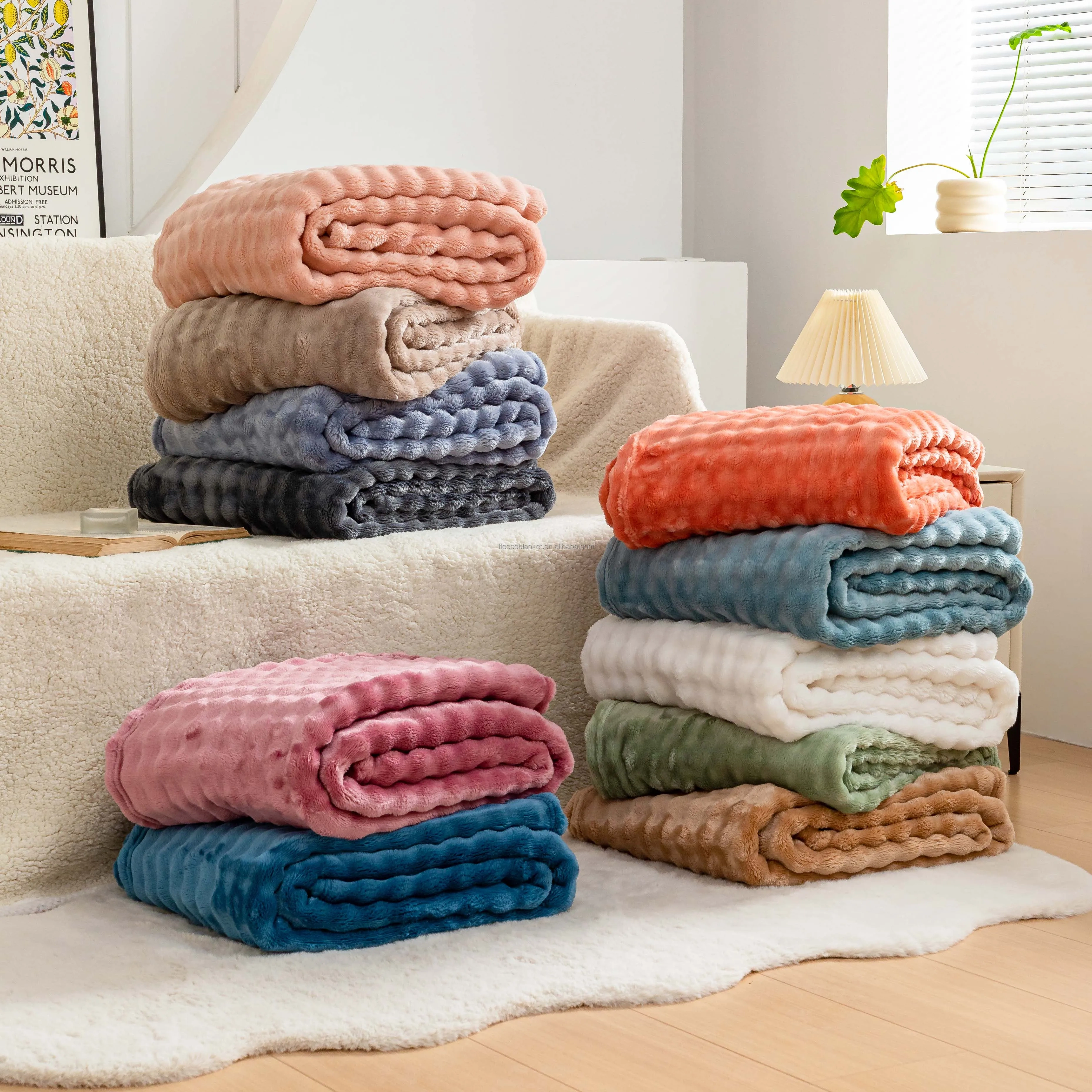 New design 3D Bubble Decorative Plush plush Flannel fleece Blanket Lightweight jacquard Warm Blanket Bed Office throw Blanket