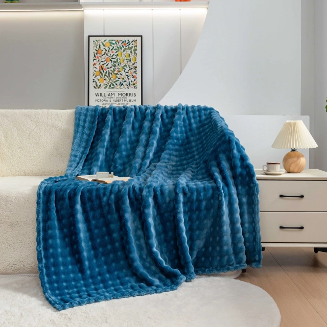 New design 3D Bubble Decorative Plush plush Flannel fleece Blanket Lightweight jacquard Warm Blanket Bed Office throw Blanket