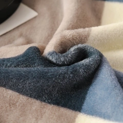 Thick Double Layer Hypoallergenic Throw Flannel Milk Velvet Sherpa Blankets For Winter Plush Custom Printed Winter Blanket