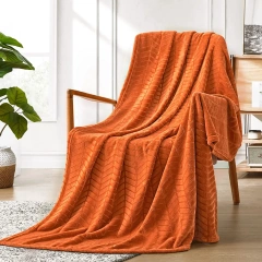 Lightweight Microfiber Chevron Pattern Throw Blanket Soft Fleece for Sofa Couch and Bed Fluffy Warm Cozy Decorative