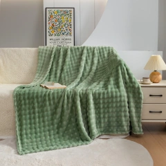 New design 3D Bubble Decorative Plush plush Flannel fleece Blanket Lightweight jacquard Warm Blanket Bed Office throw Blanket