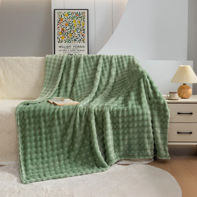 New design 3D Bubble Decorative Plush plush Flannel fleece Blanket Lightweight jacquard Warm Blanket Bed Office throw Blanket