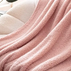 Bertte Fluffy Sherpa Throw Blanket Ultra Soft Warm Lightweight Shaggy Blanket for Couch Sofa Travel, 50"x 60", Pink