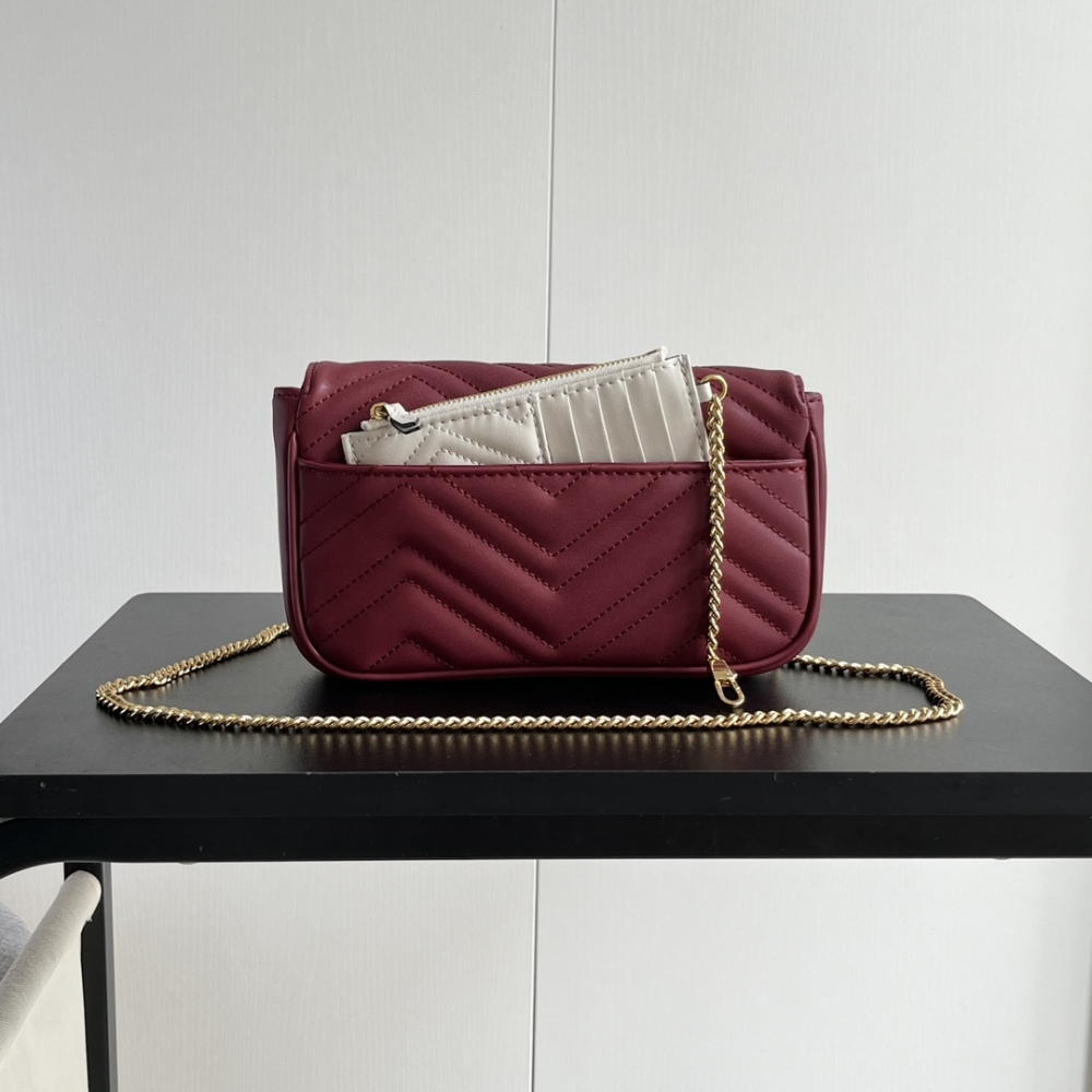 GG Marmont Chain Mini Women Designer Fashion 751526 Cowhide Leather Luxury Card Shoulder Bags