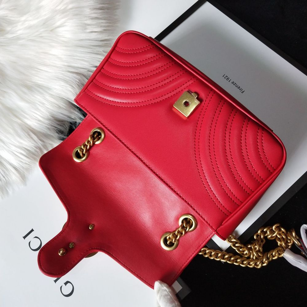 Classical High Quality Women Designer Fashion 446744 Leather All-match Mini Chain Gucci Shoulder Bags