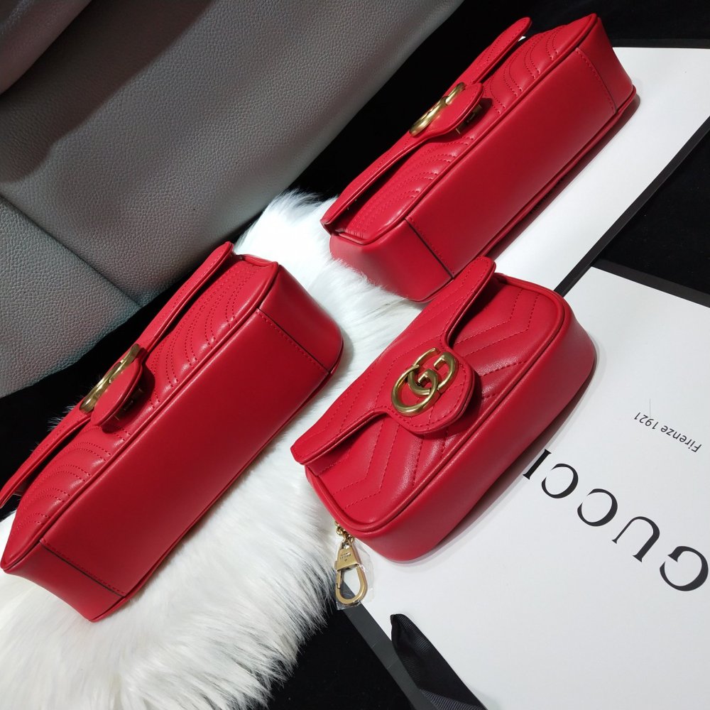 Classical High Quality Women Designer Fashion 446744 Leather All-match Mini Chain Gucci Shoulder Bags