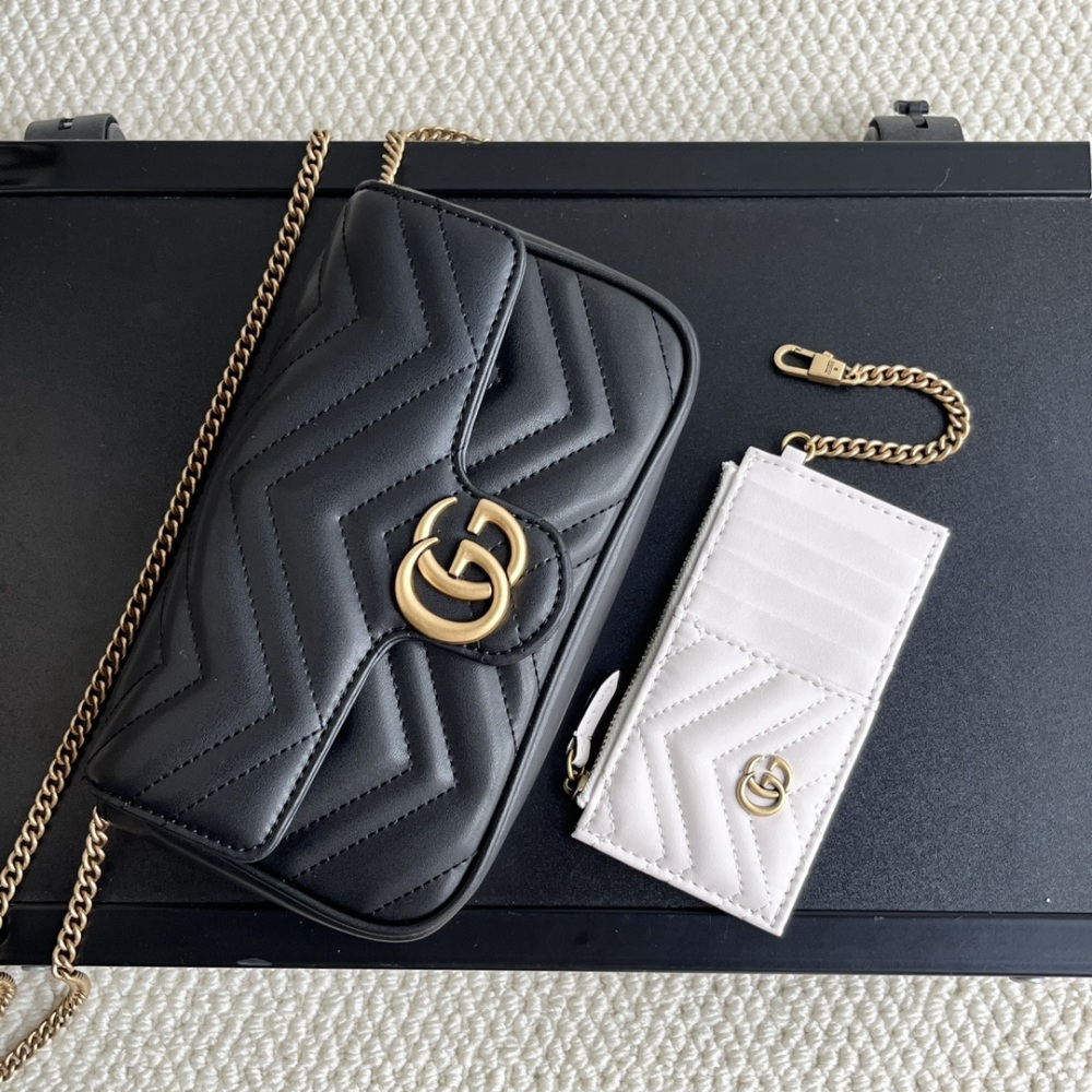 GG Marmont Chain Mini Women Designer Fashion 751526 Cowhide Leather Luxury Card Shoulder Bags