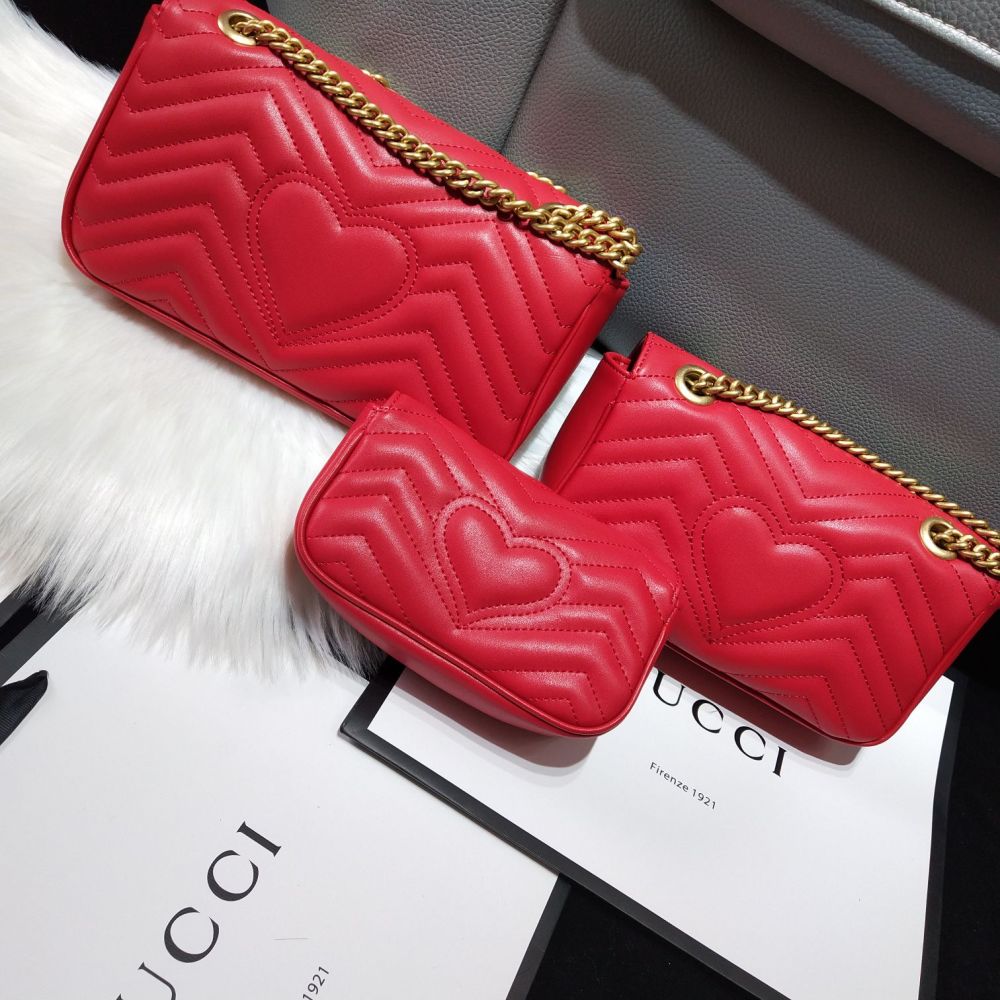 Classical High Quality Women Designer Fashion 446744 Leather All-match Mini Chain Gucci Shoulder Bags