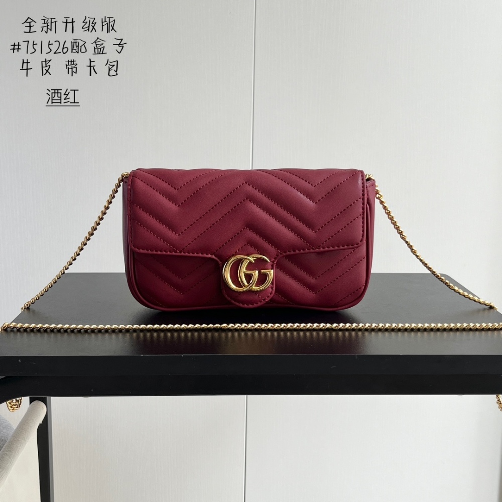 GG Marmont Chain Mini Women Designer Fashion 751526 Cowhide Leather Luxury Card Shoulder Bags
