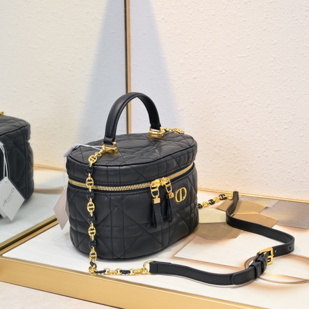 Dior 30 Montaigne Designer Fashion Mini Vanity Chain Shoulder Bag Leather Women's Bag
