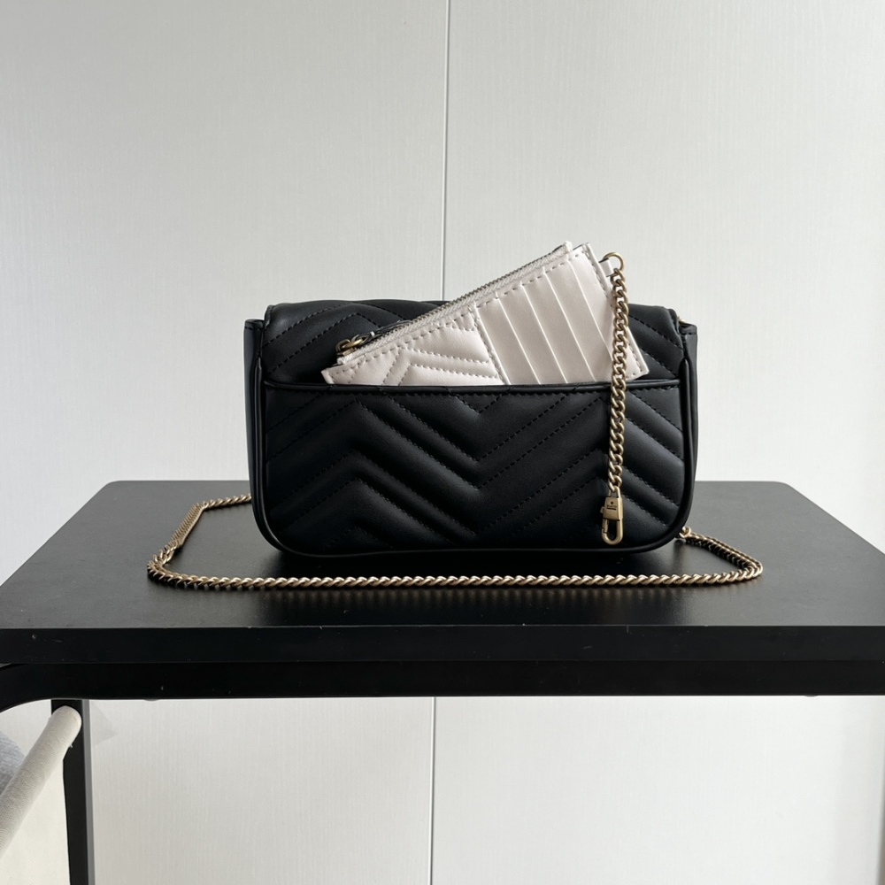 GG Marmont Chain Mini Women Designer Fashion 751526 Cowhide Leather Luxury Card Shoulder Bags