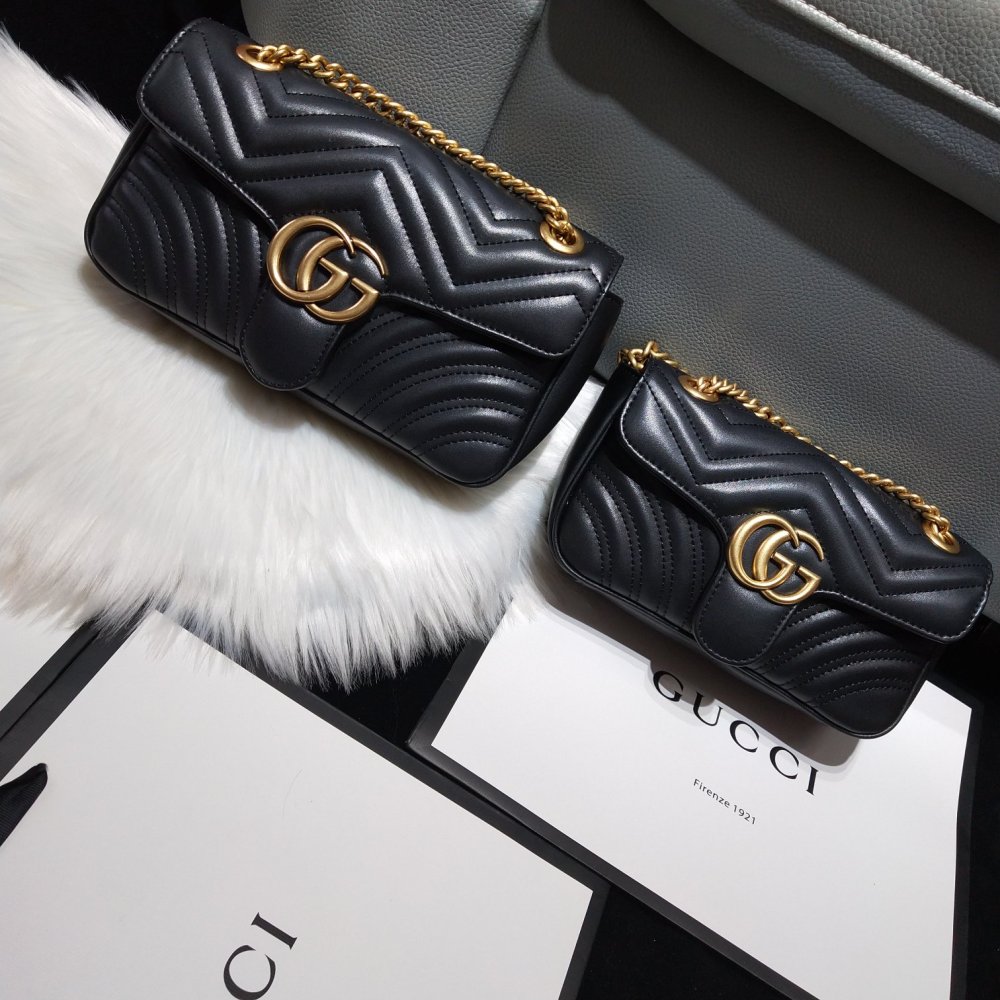 Classical High Quality Women Designer Fashion 446744 Leather All-match Mini Chain Gucci Shoulder Bags