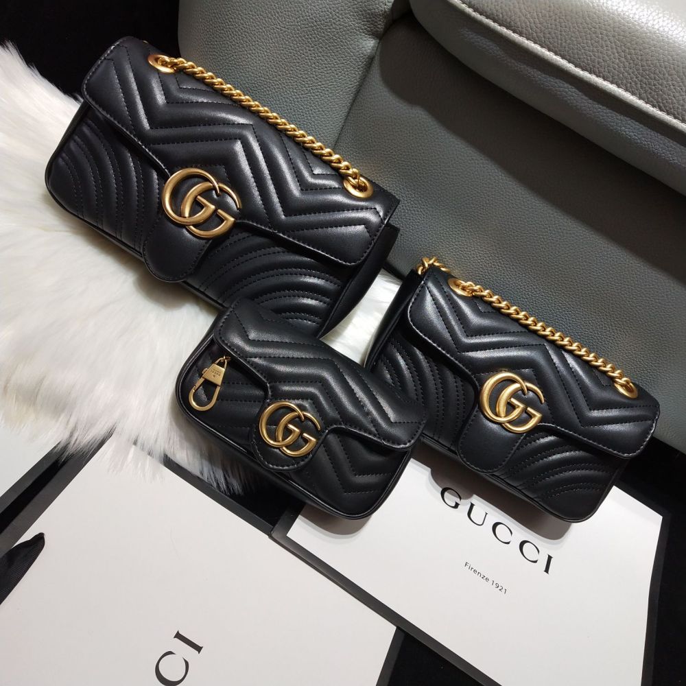 Classical High Quality Women Designer Fashion 446744 Leather All-match Mini Chain Gucci Shoulder Bags