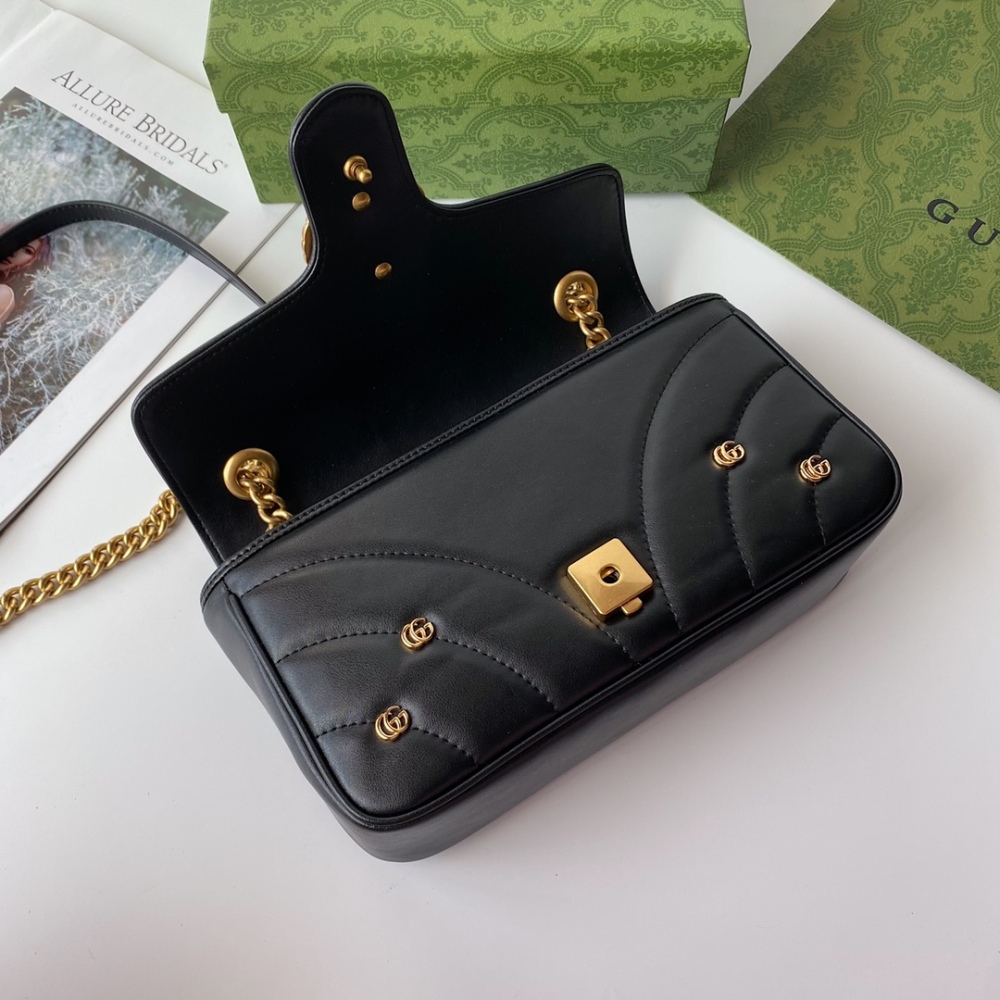 GG Marmont 443497 Designer Fashion Mini Luxury Chain Shoulder Bags Soft Leather Women's Bag