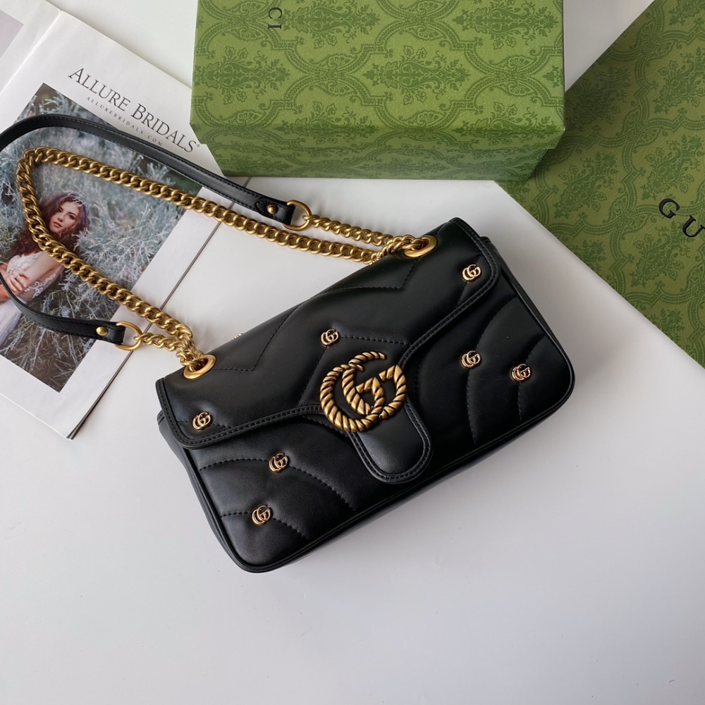 GG Marmont 443497 Designer Fashion Mini Luxury Chain Shoulder Bags Soft Leather Women's Bag