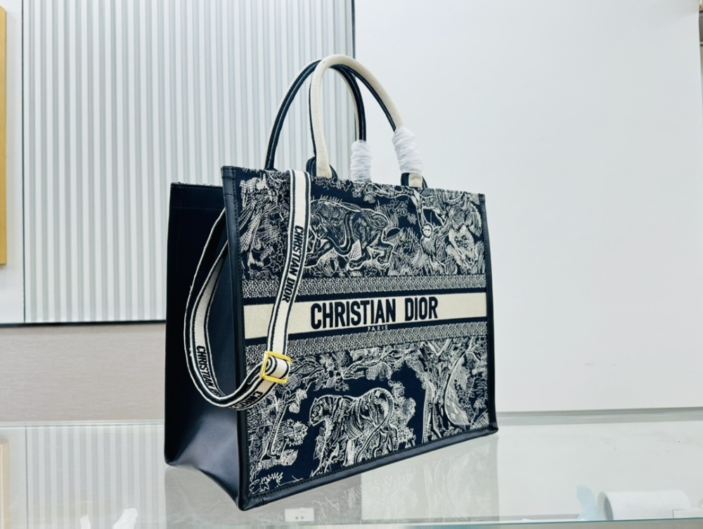 Classical Fashion Blue Tiger Mens Women Dior 8833 Big Capacity 3 Sizes Shopping Tote Bags