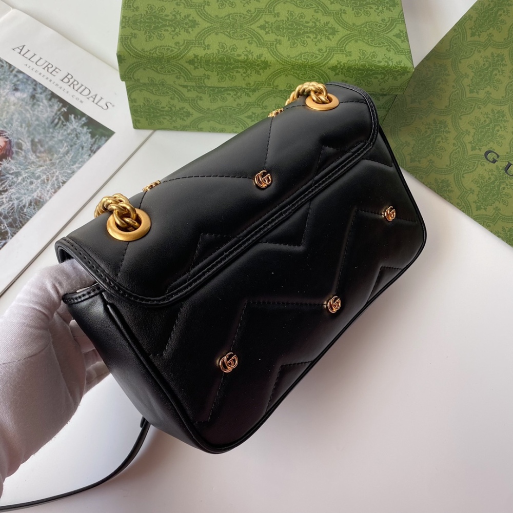 GG Marmont 443497 Designer Fashion Mini Luxury Chain Shoulder Bags Soft Leather Women's Bag