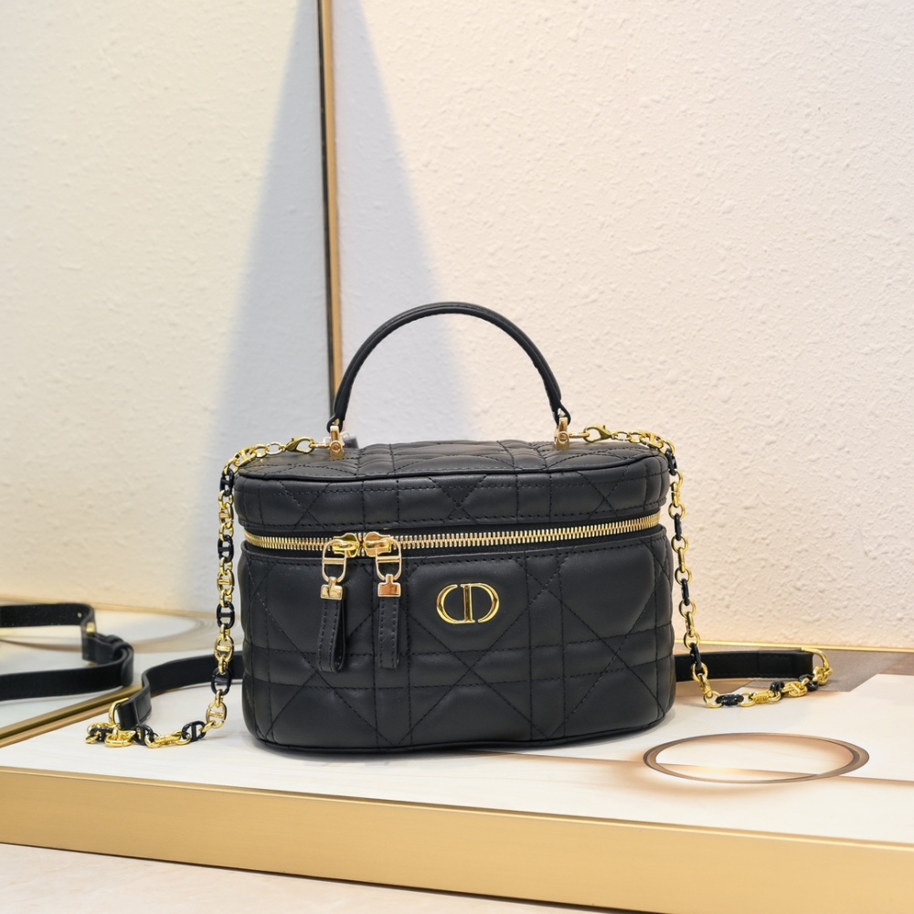Dior 30 Montaigne Designer Fashion Mini Vanity Chain Shoulder Bag Leather Women's Bag
