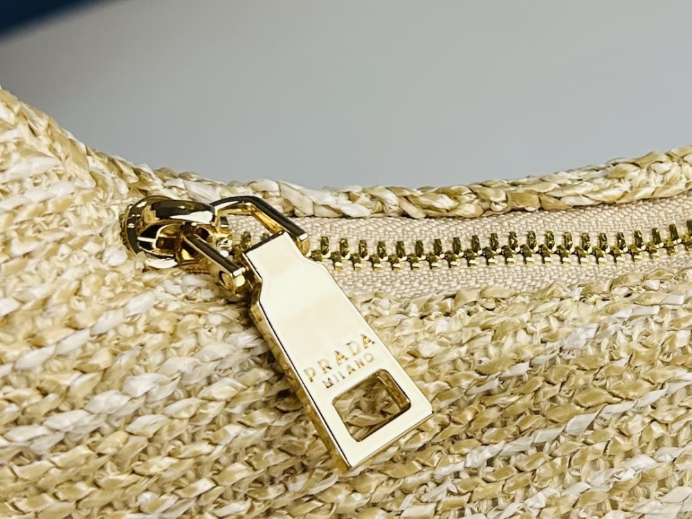 Half Moon Straw Luxury Prada Hobo Combo Women Beach Bags Designer Shoulder Bags