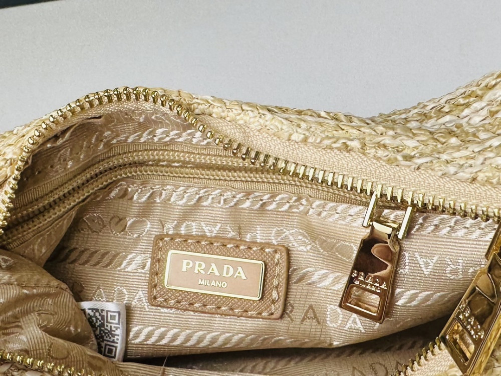 Half Moon Straw Luxury Prada Hobo Combo Women Beach Bags Designer Shoulder Bags