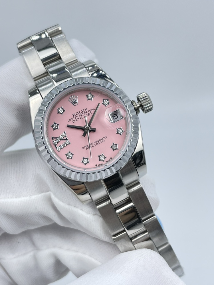 28mm Women Fashion Watches Mechanical Stainless Steel Automatic Movement Datejust Wristwatch
