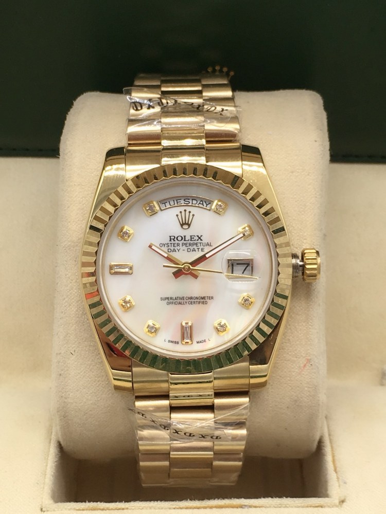 36mm Daydate Luxury Women Fashion Watches Stainless Strap Automatic Movement Mens Wristwatch