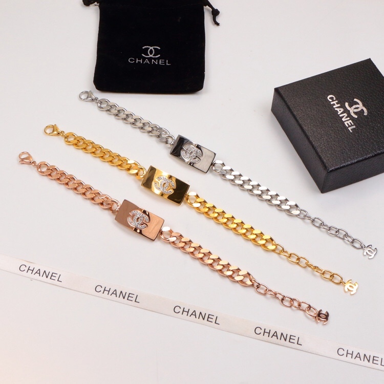 Popular Logo for Womens Cool Metal Charm Jewellry Chain Mens Gifts Plated Steel Bracelets
