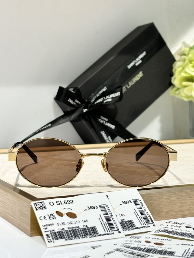 YSL Fashion Designer Round Frame Sunglasses Classic Eyeglasses Outdoor Beach Sun Glasses For Man Woman
